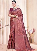 Banarasi Silk Maroon Wedding Wear Weaving Saree